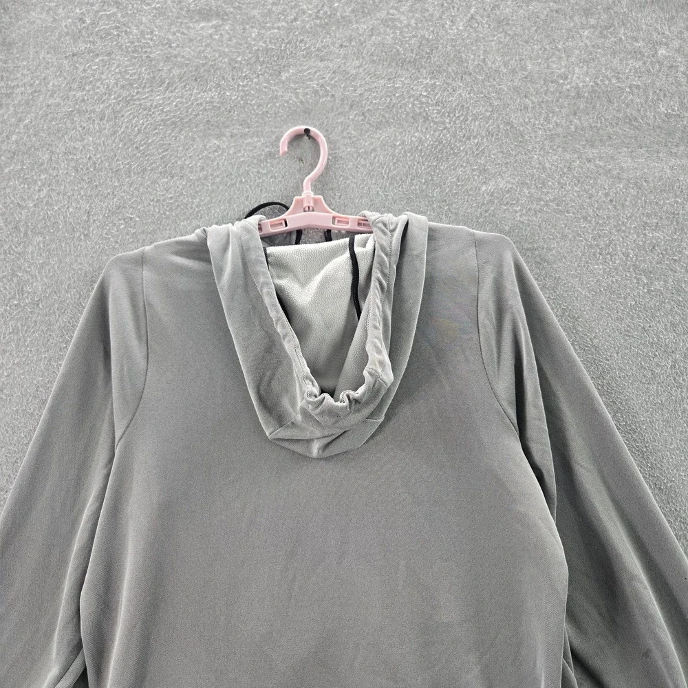 Nike Men Hoodie L Gray Fleece Therma Veneer Activewear Logo Zipper READ